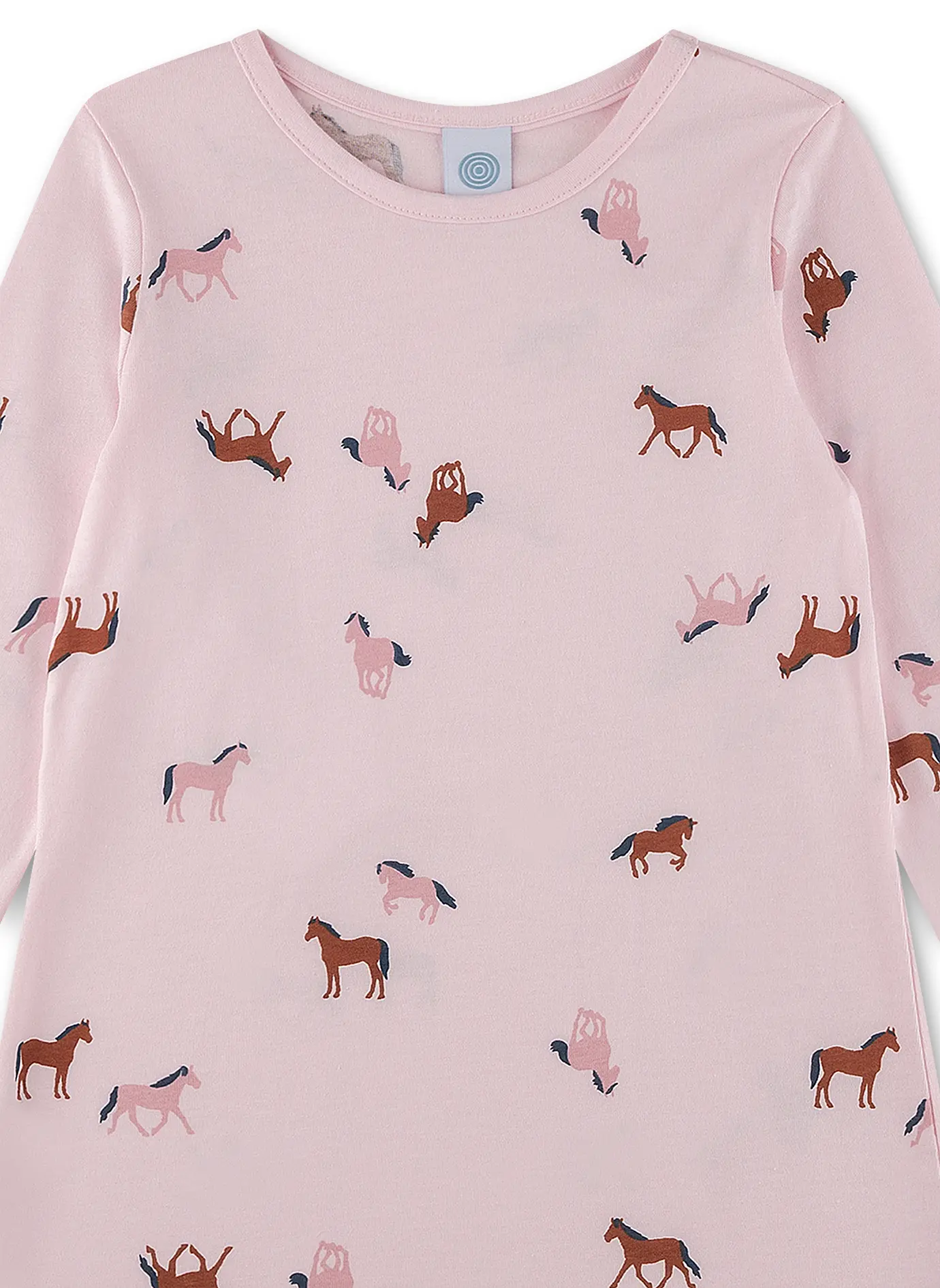 Sanetta Pyjama Mädchen Nachthemd in Rosa mit Pferden 