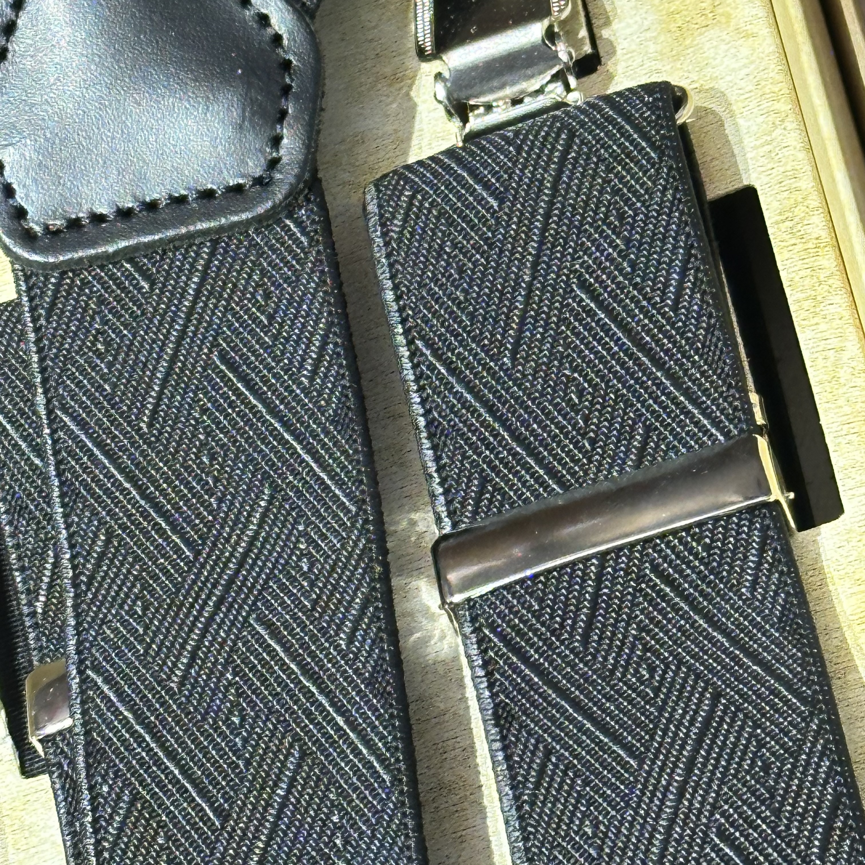 Acosta Herren Hosenträger/Suspenders - Schwarz gemustert