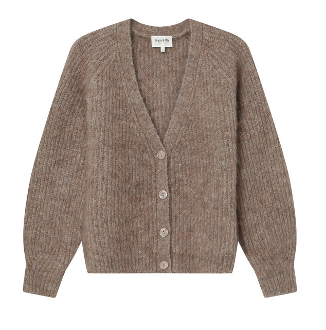 Grace & Mila Saluda Cardigan Strickjacke in Beige Taupe