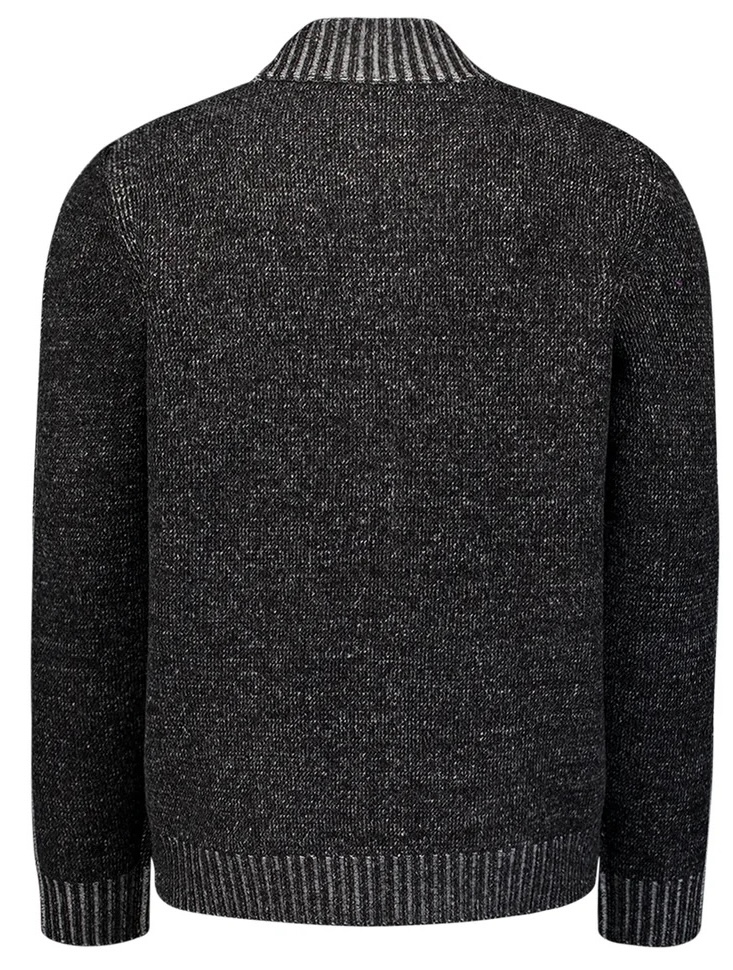 Herren zweifarbige Strickjacke Schwarz/Grau