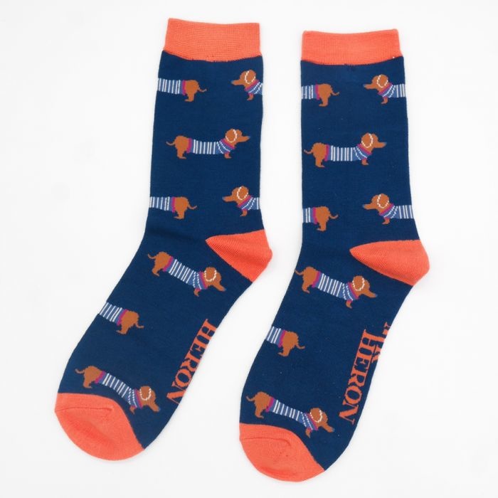 Mr-Heron-Bambus-Socken-Dunkelblau-Parisian-Pups Mr Heron Bambus Socken - Dunkelblau - Parisian Pups - Dackel