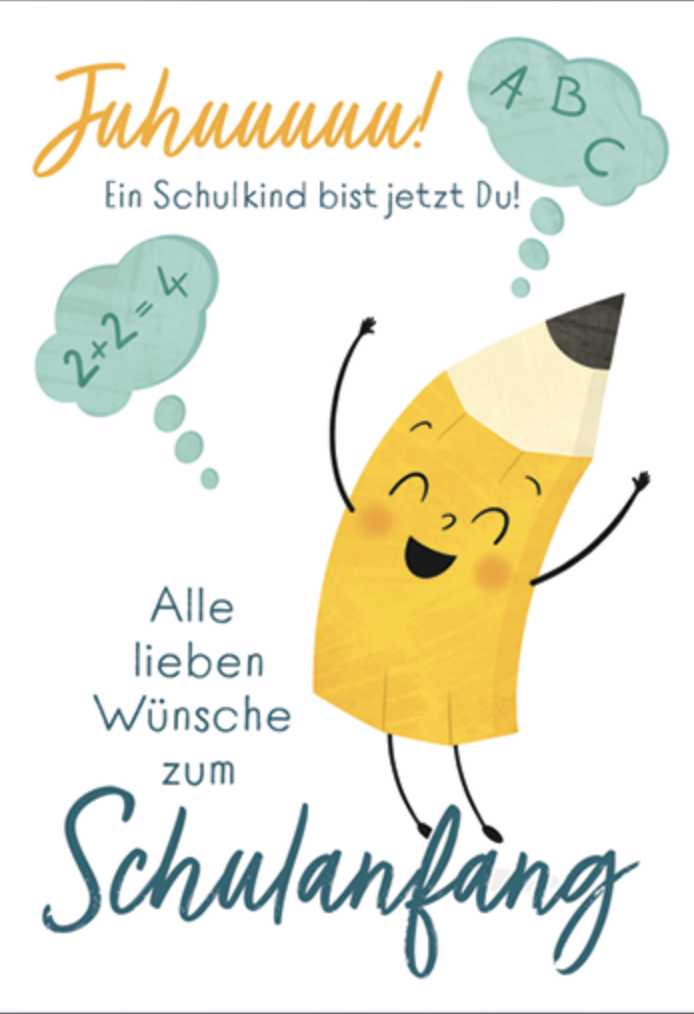 Edition Gollong Grußkarte - Juhuuuuu! Ein Schulkind bist jetzt du! - Alle lieben Wünsche zum Schulanfang Edition Gollong Grußkarte - Juhuuuuu! Ein Schulkind bist jetzt du! - Alle lieben Wünsche zum Schulanfang