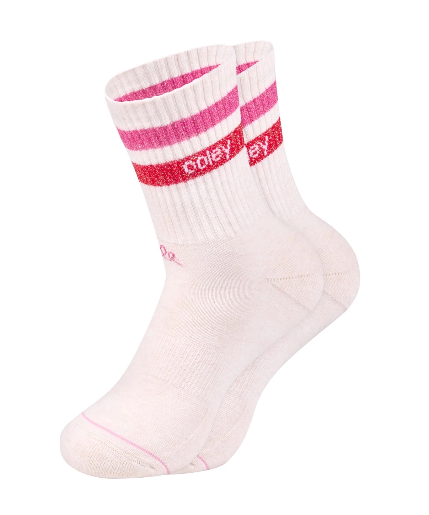 le ooley Streetmood Ivory Glitter - Pink & Orange Sporty Streifen