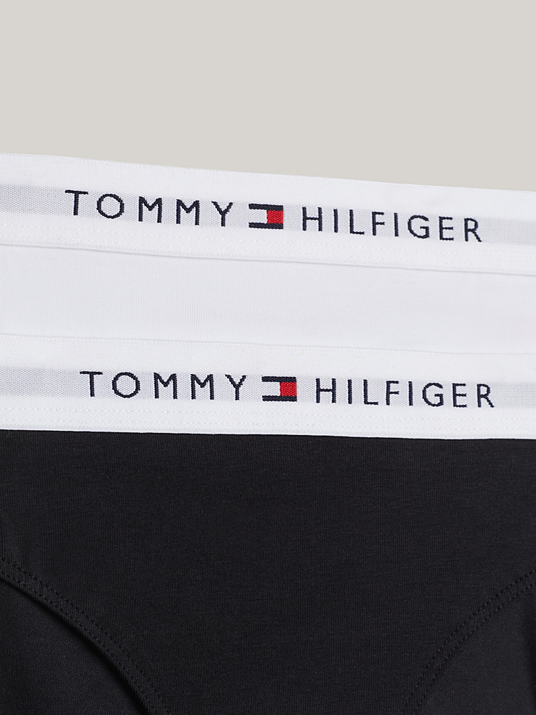 Tommy Hilfiger 2er-Pack Signature Slips mit Logo-Taillenbund in Navy & Weiß Tommy Hilfiger 2er-Pack Signature Slips mit Logo-Taillenbund in Navy & Weiß