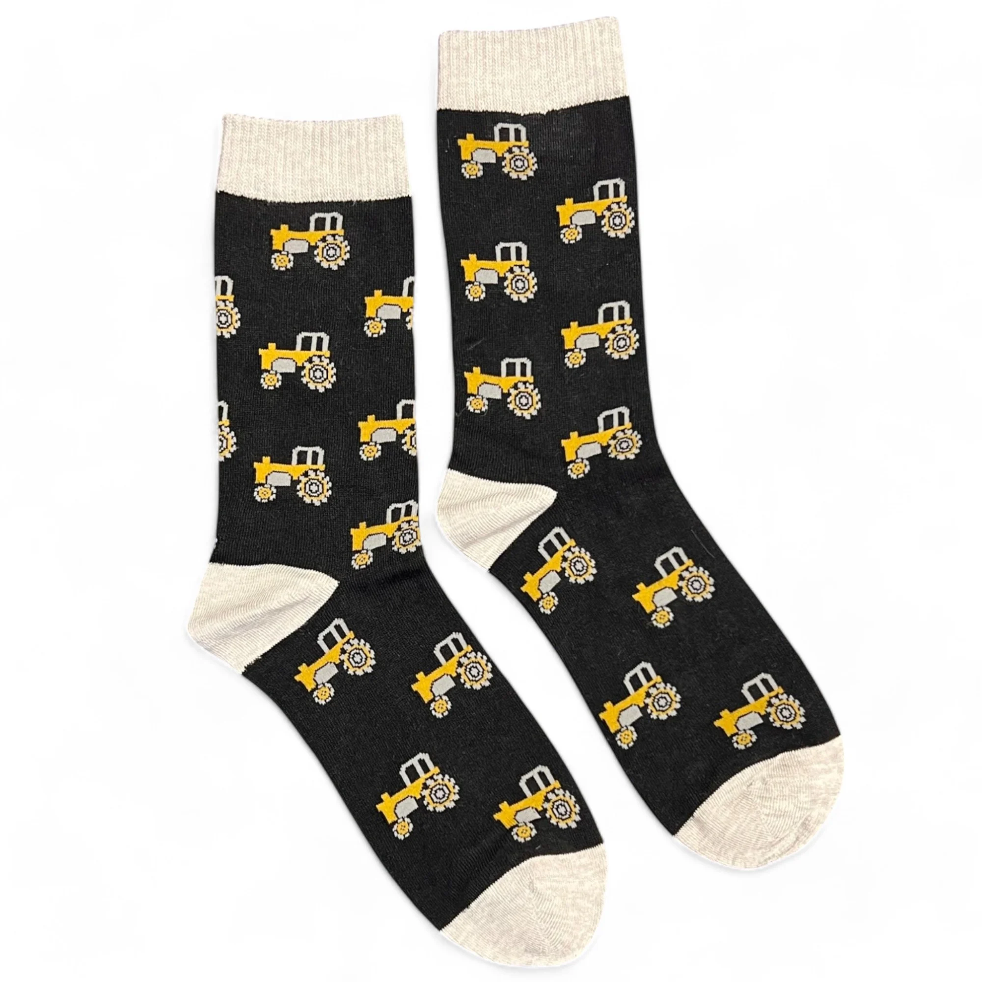 Jess & Lou Bambus Herren Socken in Schwarz - Traktoren