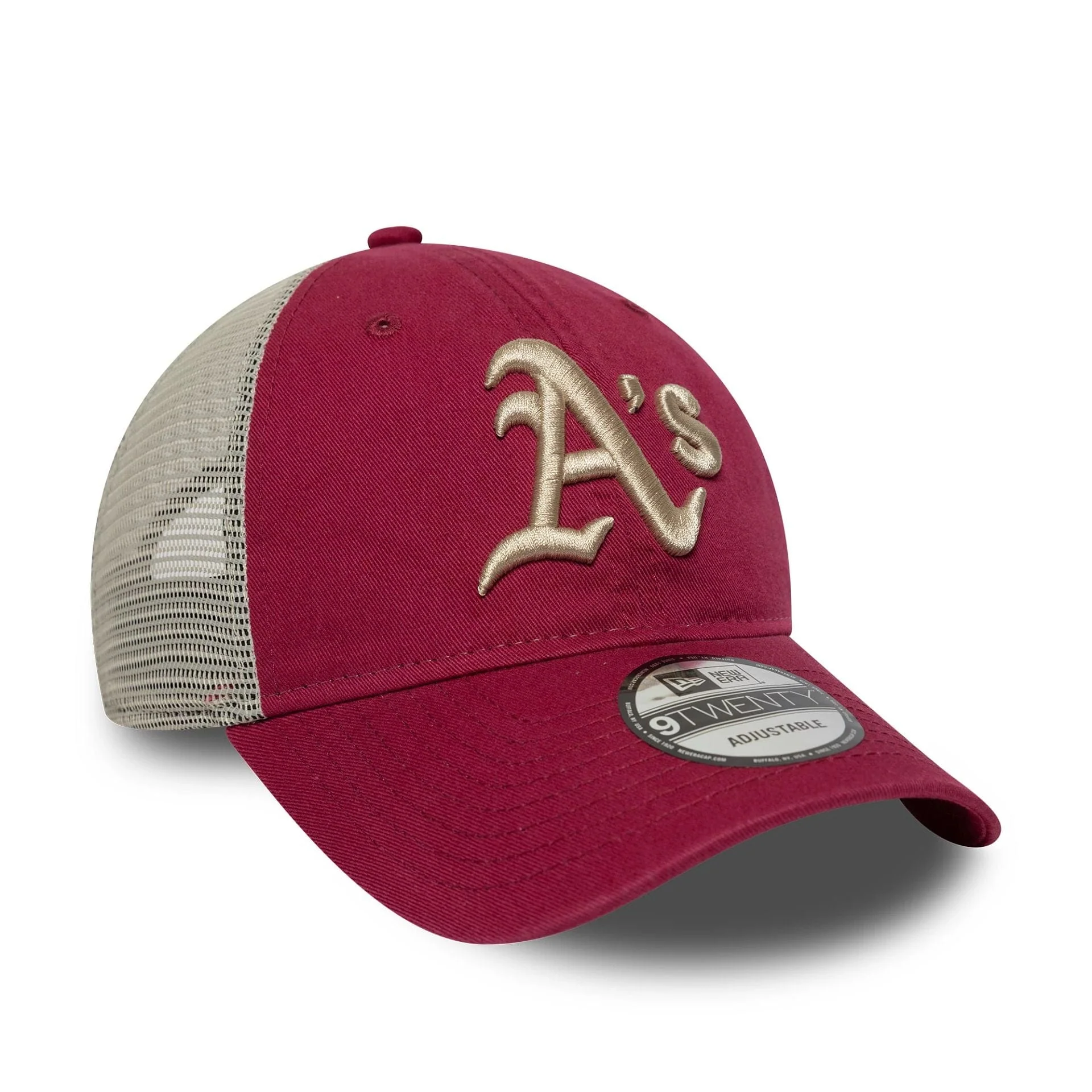 New Era Dunkelrote Oakland Athletics MLB Washed 9TWENTY Trucker Cap