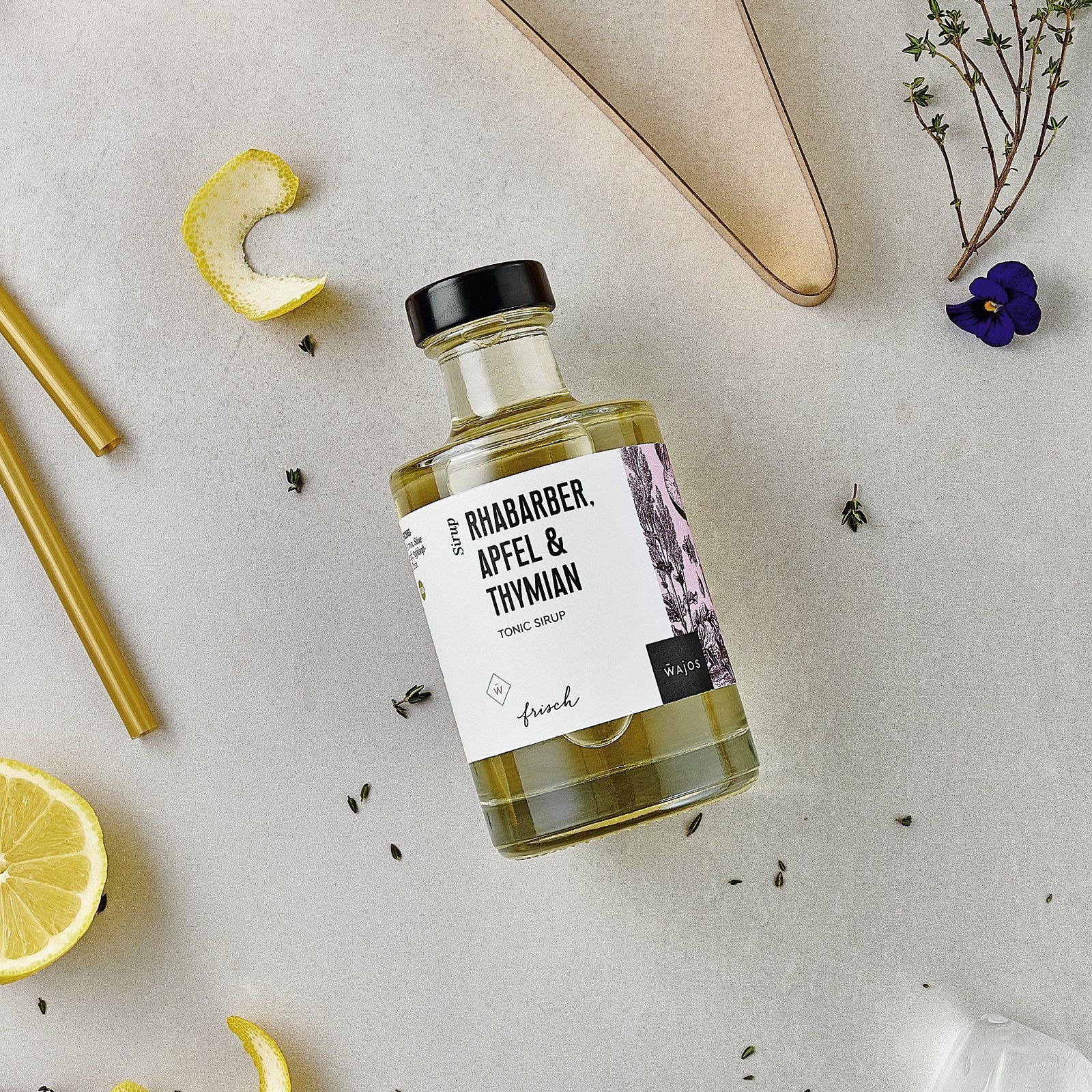 Wajos Rhabarber, Apfel & Thymian - Tonic Sirup - 200ml