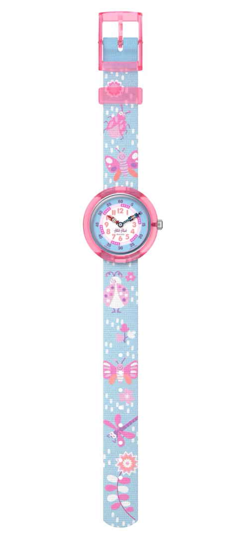 Flik Flak Kinderuhr in Hellblau & Rosa - GARDEN FRIENDS mit Schmetterlinge & Käfer Flik Flak Kinderuhr in Hellblau & Rosa - GARDEN FRIENDS mit Schmetterlinge & Käfer