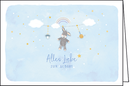 Edition Gollong Grußkarte zum Geburt - Alles Liebe zur Geburt - Hase