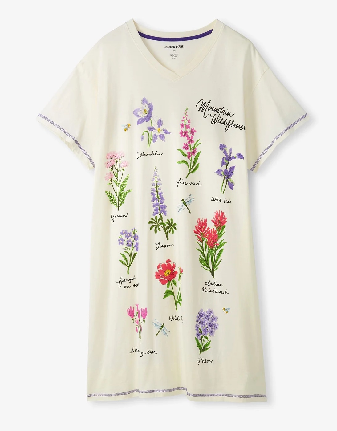 Little Blue House Damen Sleepshirt - Mountain Wildflowers - Bergen Wildblumen Little Blue House Damen Sleepshirt - Mountain Wildflowers - Bergen Wildblumen