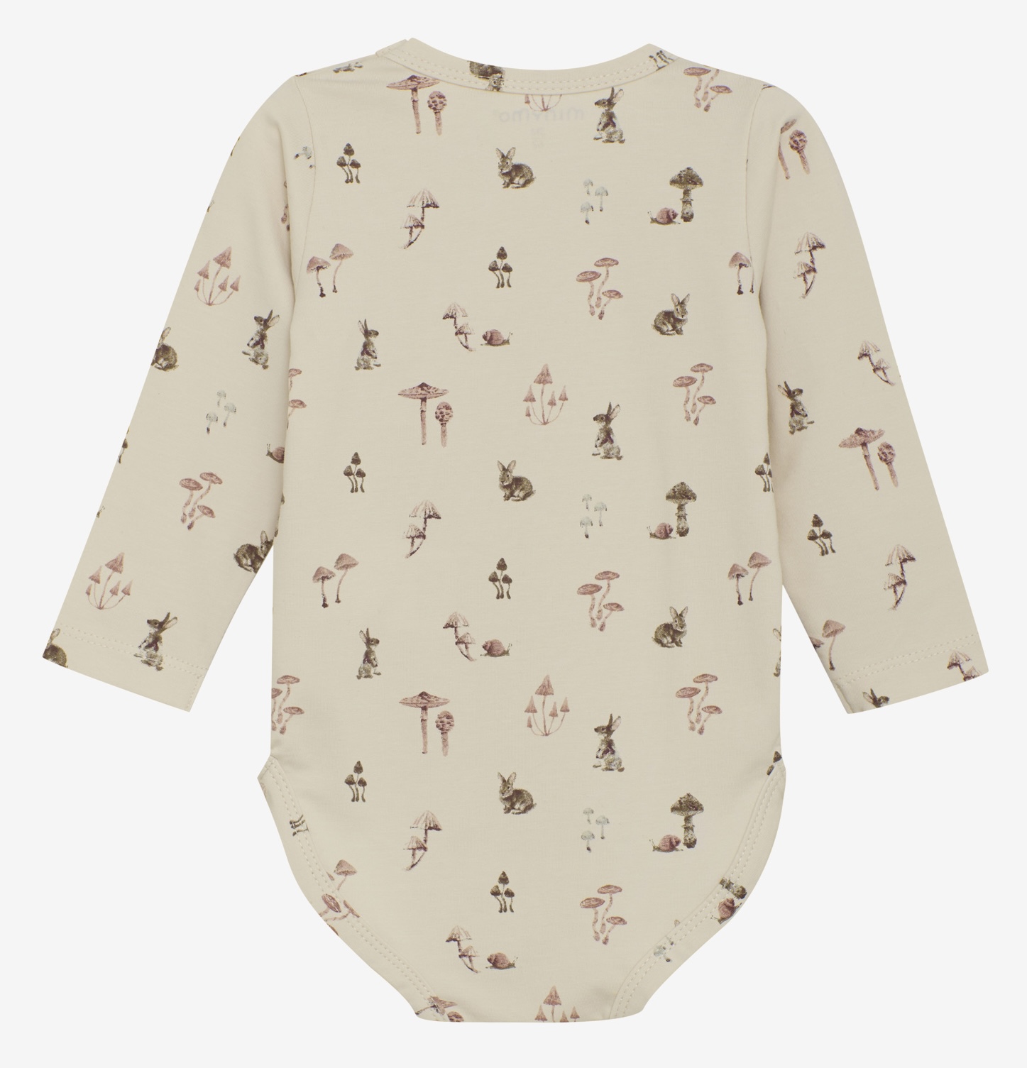 Minymo Langarmbody mit allover Print - Sandshell/Beige