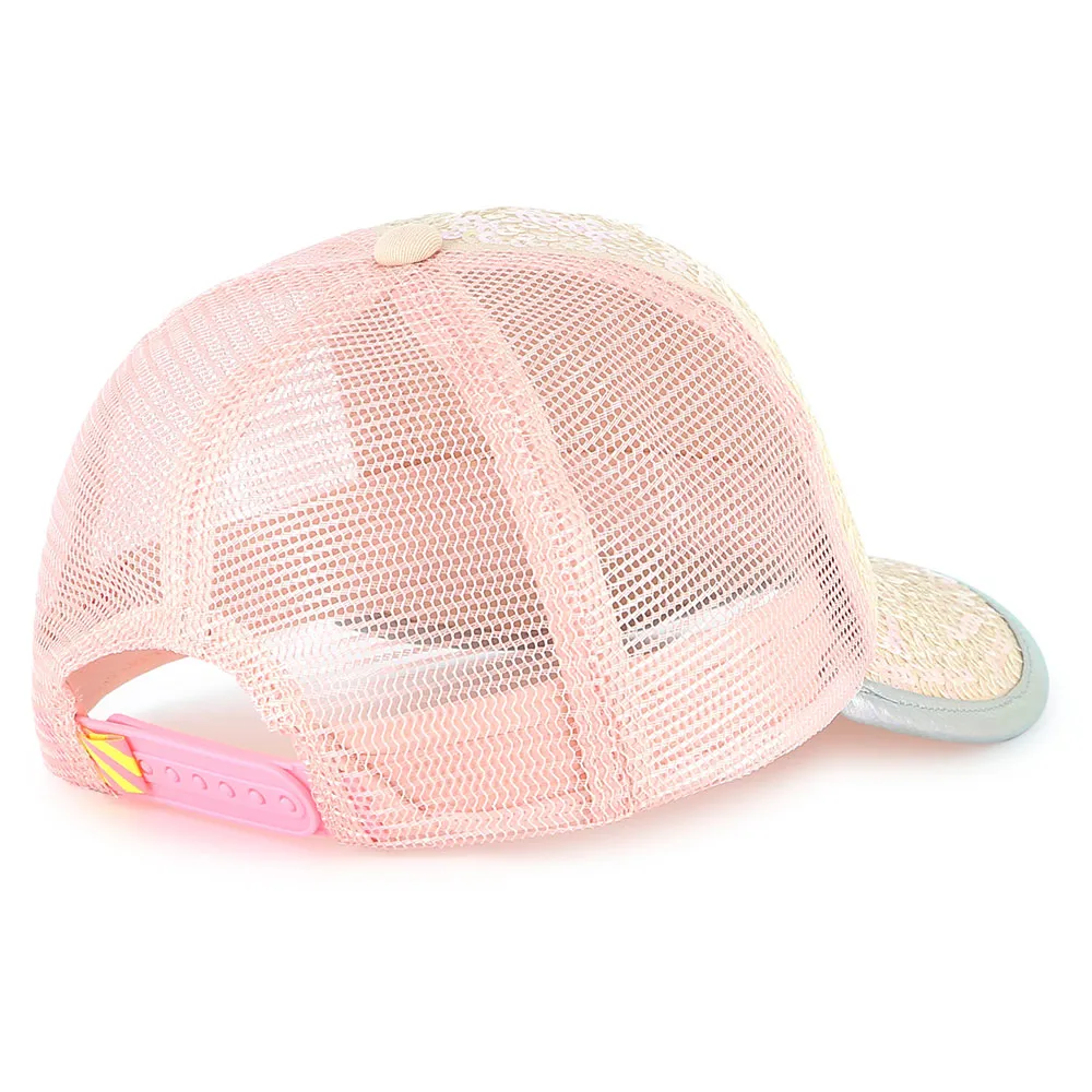 Billieblush Kappe Base Cap Rosa Glitzer mit Neon Eistüte