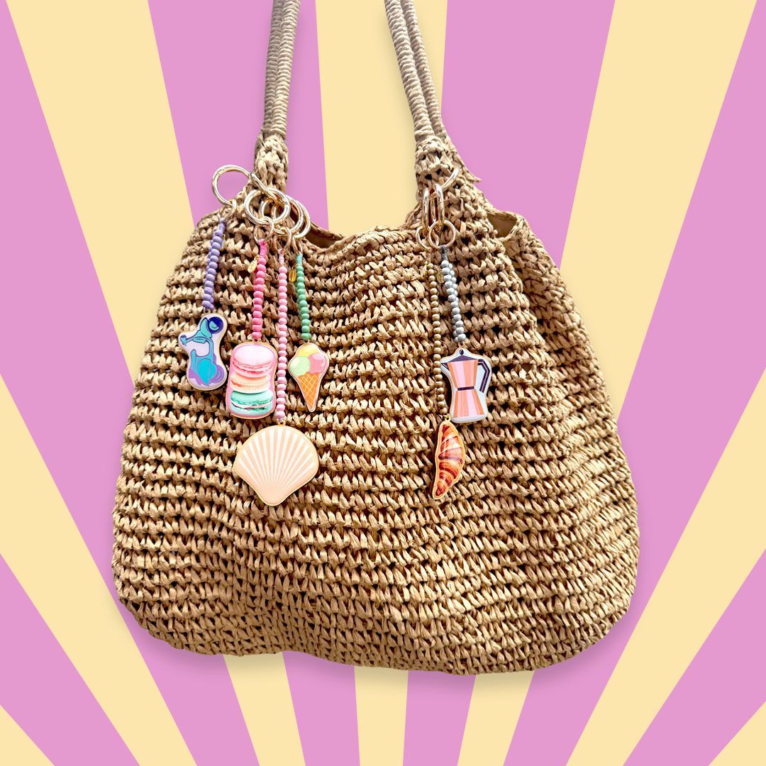 Mo Beads Holzperlen Taschenkette/Schlüsselanhänger - Roller Flieder