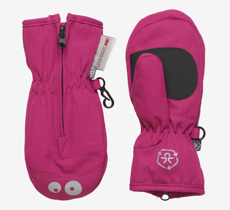 Color Kids Fäustling mit Reißverschluss - Gloves - Wasserdicht Winddicht mit Reflektoren Augen - Pin