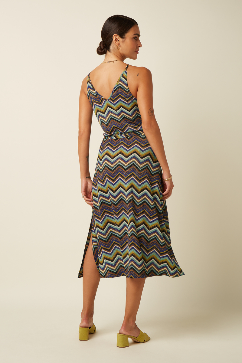 King Louie Damen Kleid Hazel Shio - ZickZack Strong Blau