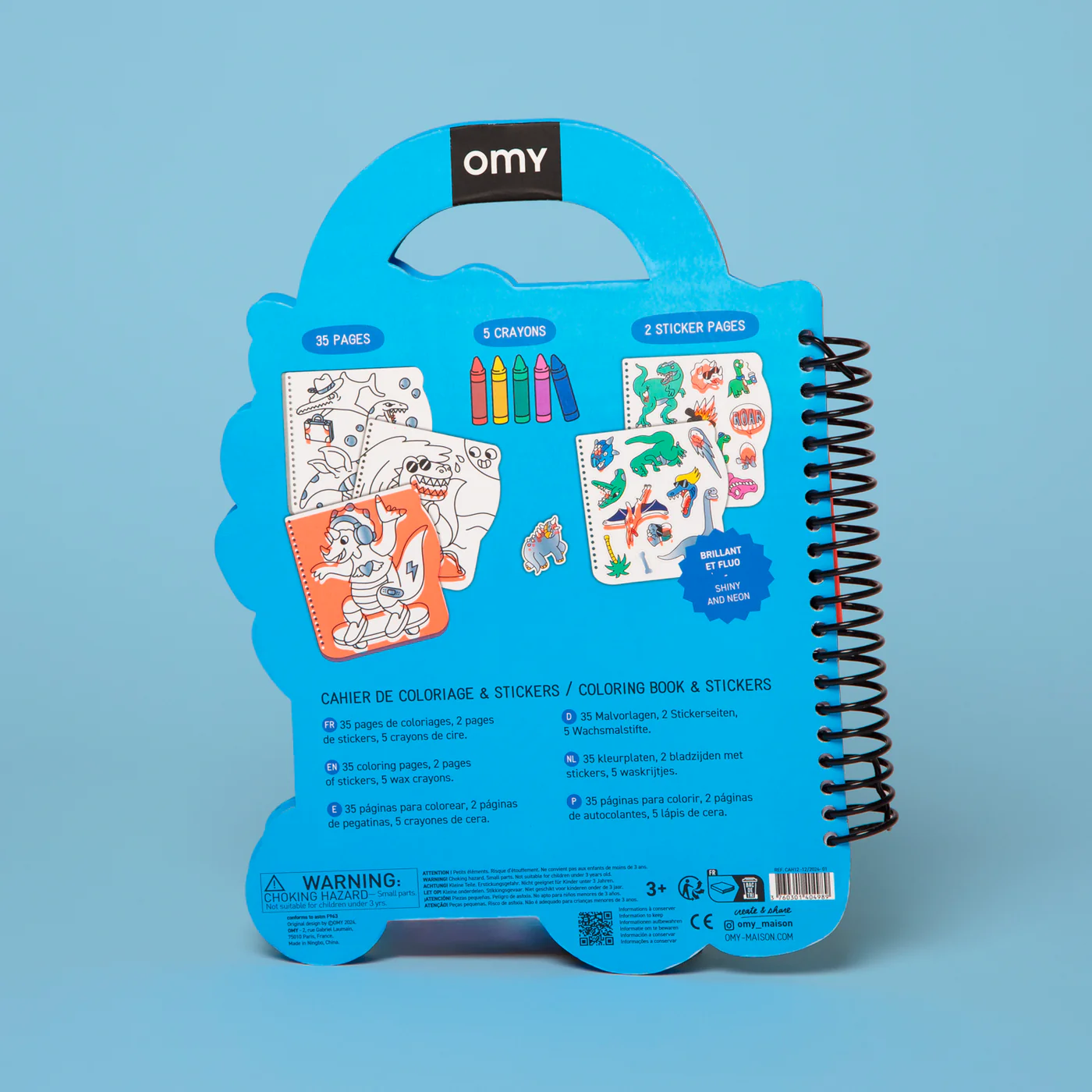 OMY Super Mal- & Stickerbuch To Go - Dino OMY Super Mal- & Stickerbuch To Go - Dino