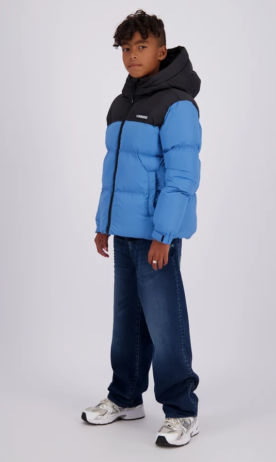 Vingino Tedi Jungs Winterjacke Wasserdicht Retro Look in Denim Blau 