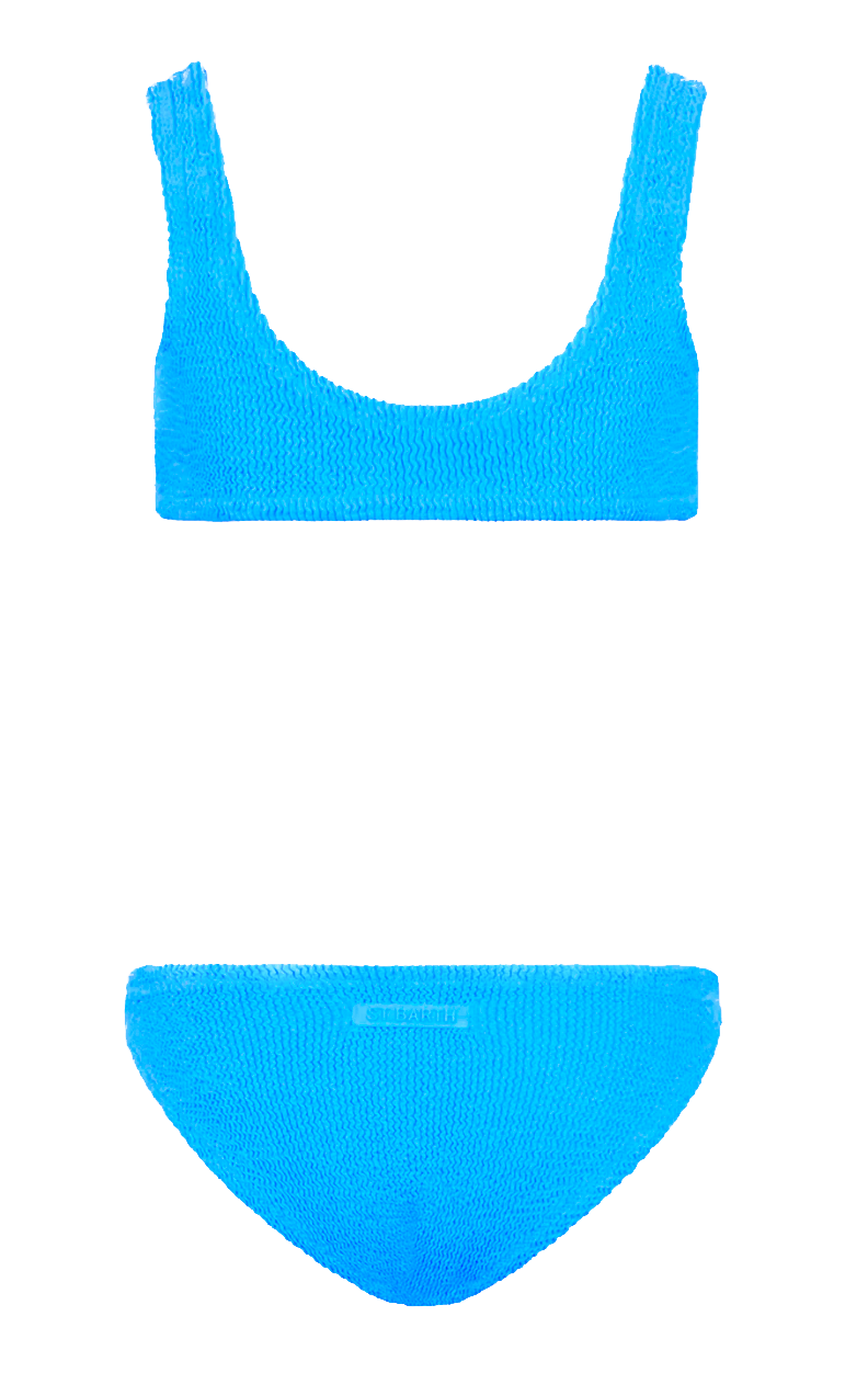 Saint Barth Baker Crinkle Bralette Bikini mit Mega Stretch in Brilliant Hawaiian Blau