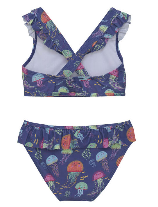 Color Kids Marlin Bikini mit Rüschen in Violett mit Bunten Qualen Color Kids Marlin Bikini mit Rüschen in Violett mit Bunten Qualen