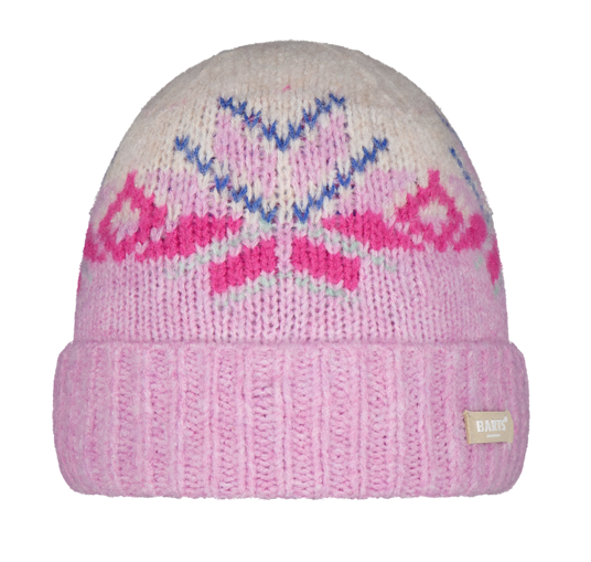 Barts Kassanya Beanie mit Umschlag - Norwegisches Muster - Orchid/Rosa,Pink,Creme