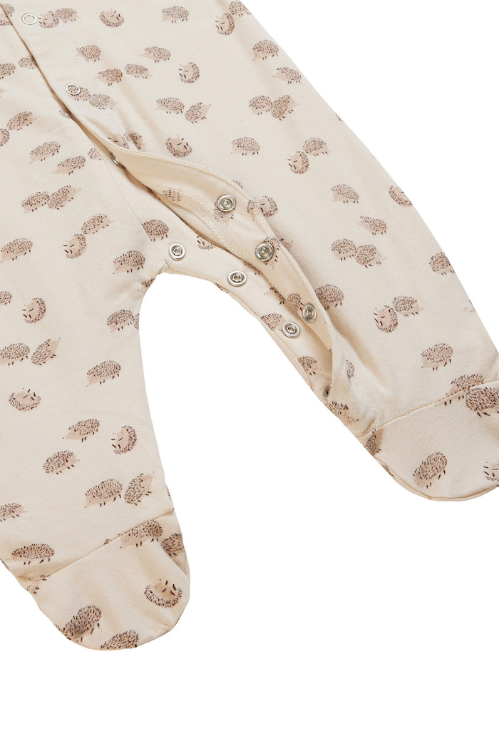 Noppies Baby Unisex GOTS Bio Baumwolle Strampler in Beige - Igel