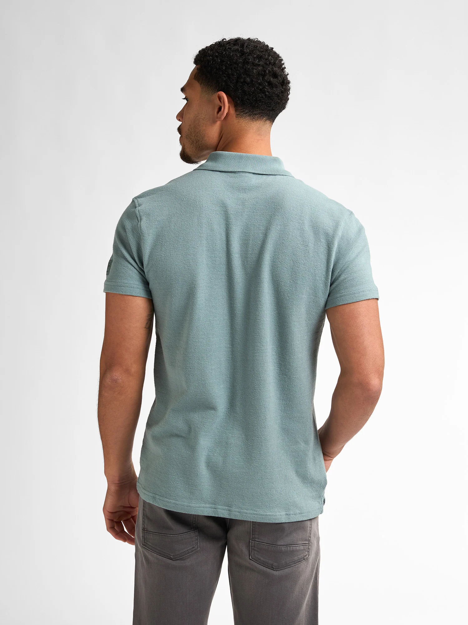 Petrol Industries Herren Towelling Polo in Driftwood Blau