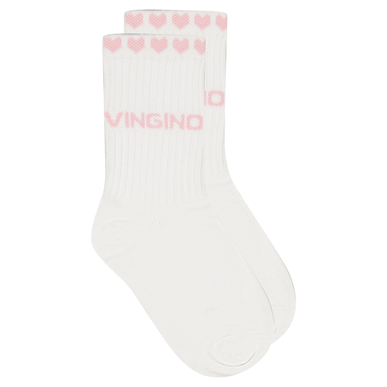 Vingino Socken 5er Pack - Real White/Weiß & Rosa Herzen