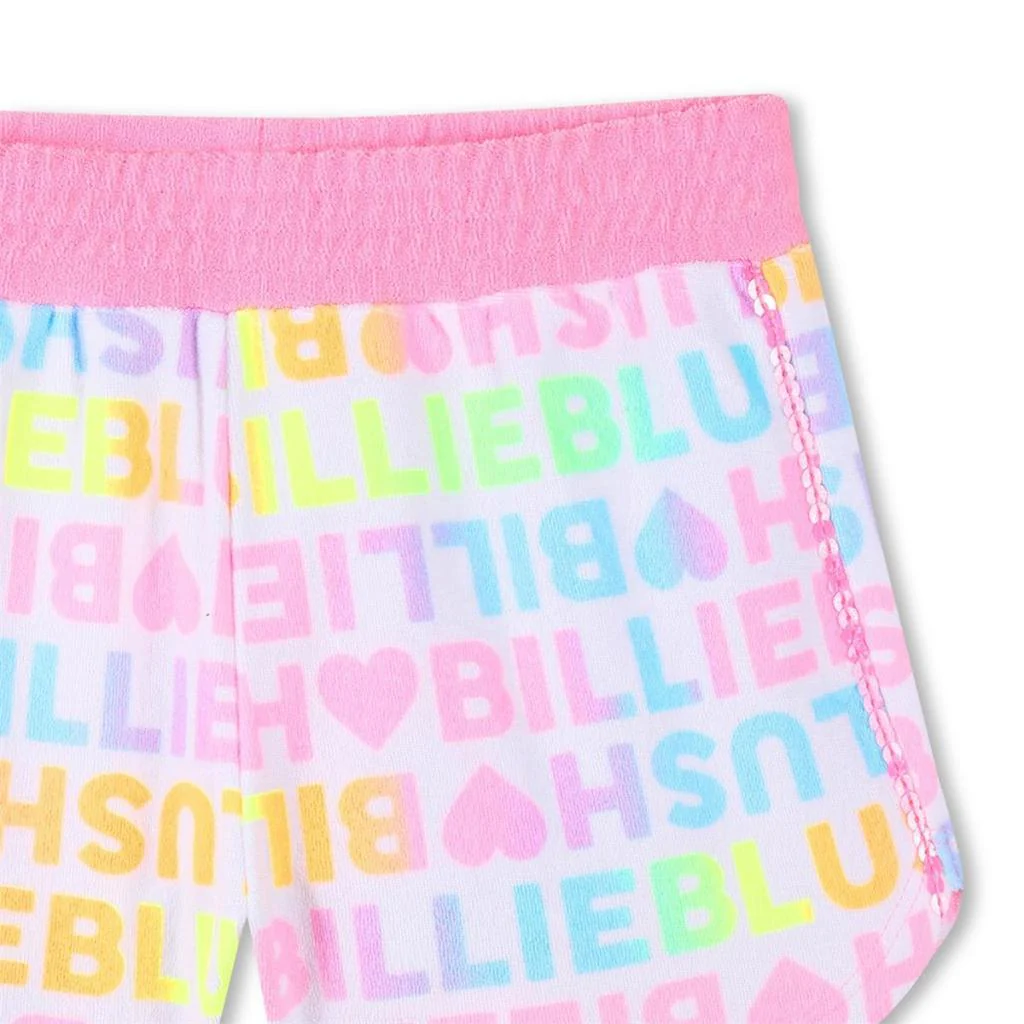 Billieblush Frottee Short mit Neon Regenbogen Logo Schrift Billieblush Frottee Short mit Neon Regenbogen Logo Schrift
