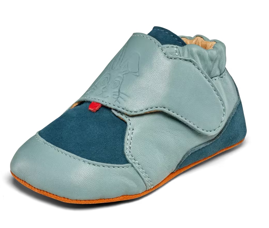 Affenzahn Krabbelschuh Leder Crawly in Blau - Hase Affenzahn Krabbelschuh Leder Crawly in Blau - Hase