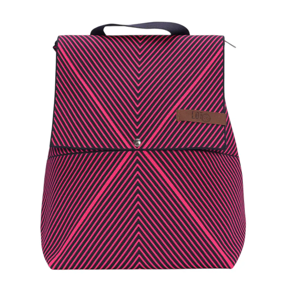 LOT83 Rucksack Romy Pink & Navy Zick Zack 
