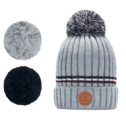 BEANIE-MAILLE-KNIT-MANHATTAN-GRIS-GREY-FW2122-BD_589x-Kopie Cabaia Mütze Manhattan Zopfmuster in Grau mit Streifen & 3 Bommel - SALE
