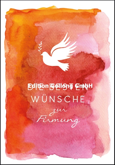 1-5397 Edition Gollong Grußkarte - zur Firmung in pink - Taube - SALE