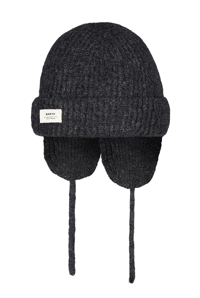 Barts Hillstar Earflap Beanie Mütze mit Ohrenklappen in Anthrazit Barts Hillstar Earflap Beanie Mütze mit Ohrenklappen in Anthrazit