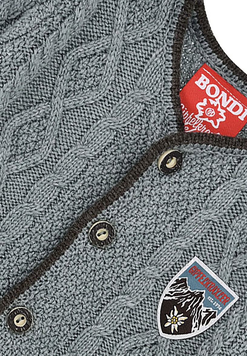 Bondi Trachten Strickjacke in Kiwi Grün mit Stickereien