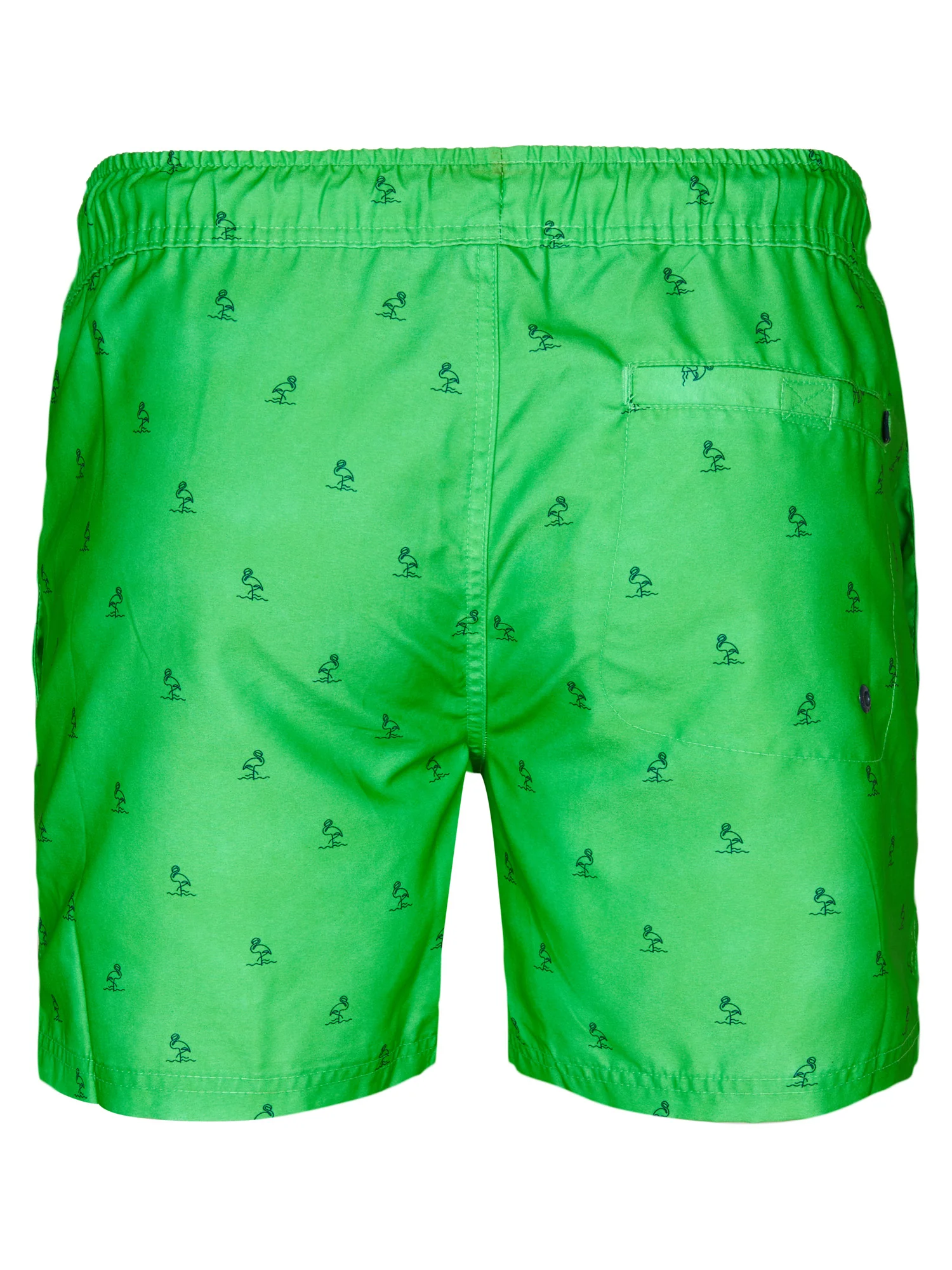 Petrol Industries Herren Badehose Swimshort Wavecrestview mit Allover Flamingos - Neon Grün