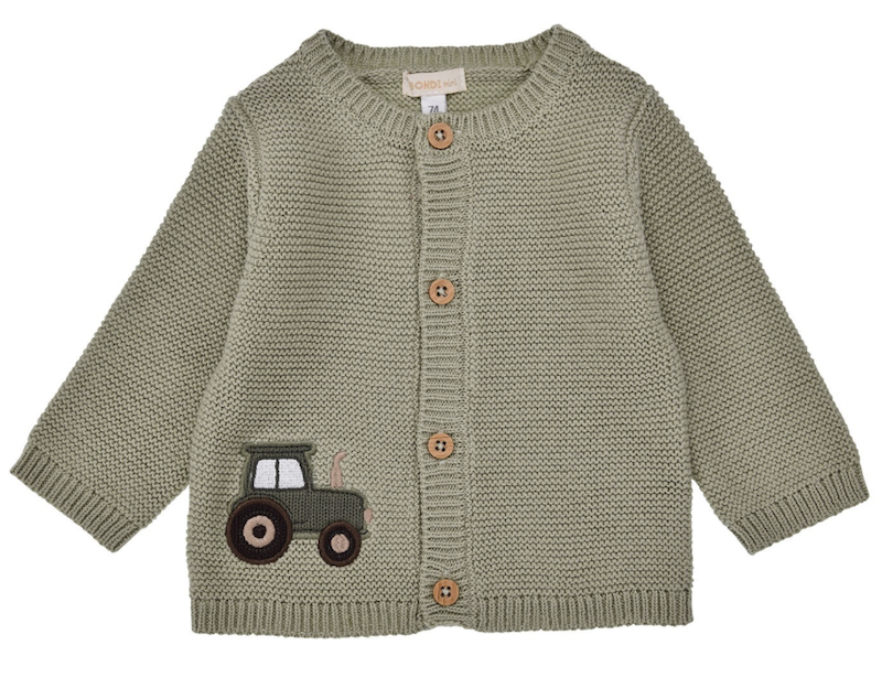 Bondi Baby Cardigan Strickjacke in Moos Grün - Traktor