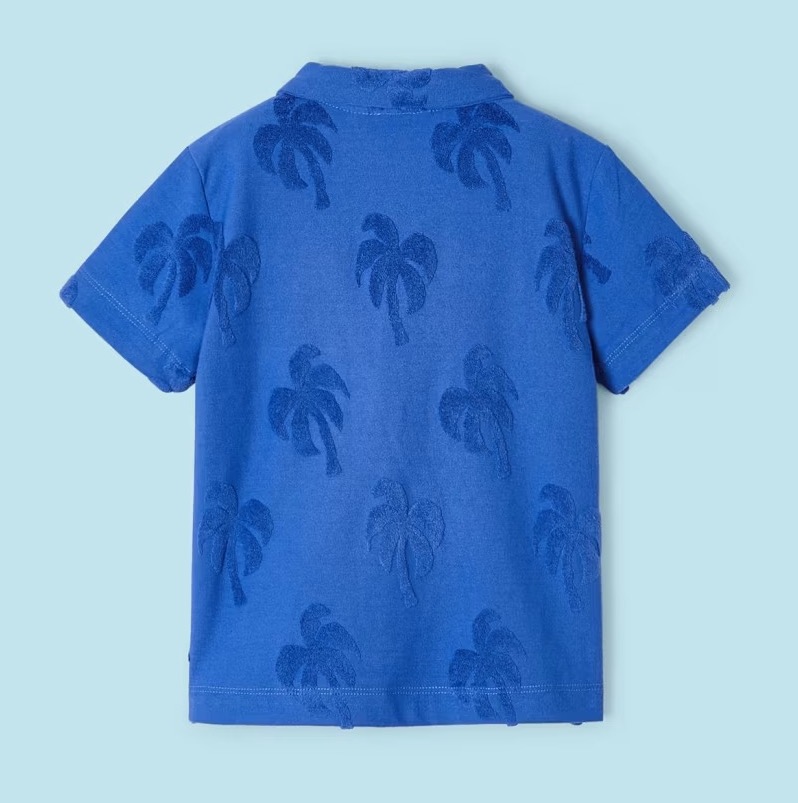 Mayoral Boys Poloshirt in Blau mit Frottee Palmen