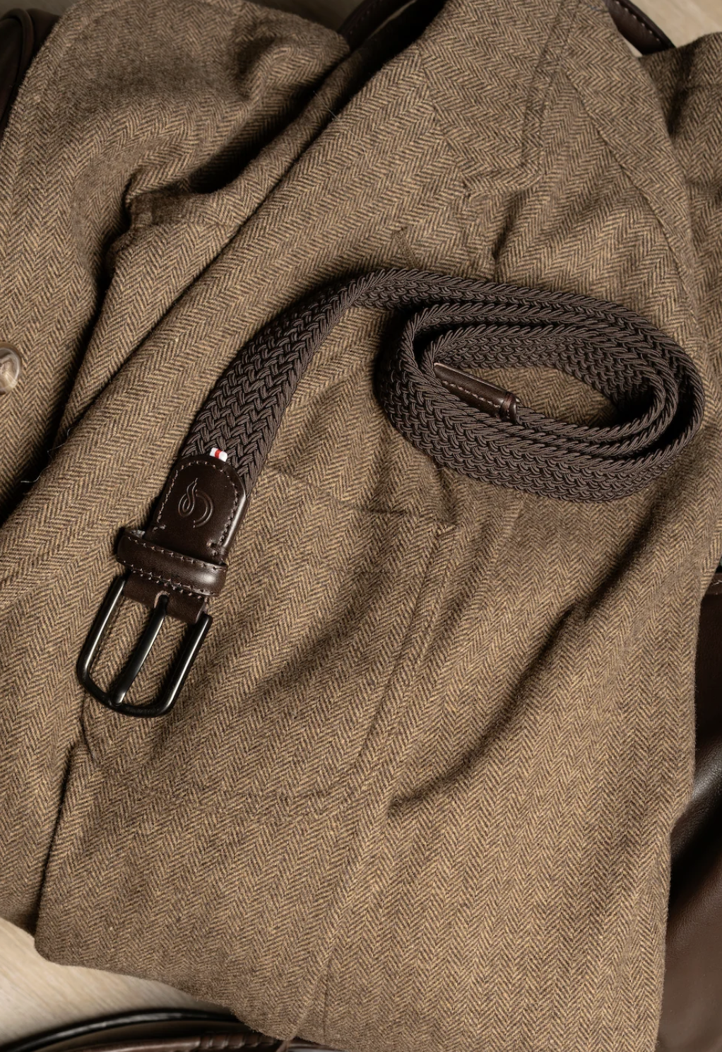 La Boucle Mayfair Herren Stretch Gürtel - Mono Dark Brown La Boucle Mayfair Herren Stretch Gürtel - Mono Dark Brown