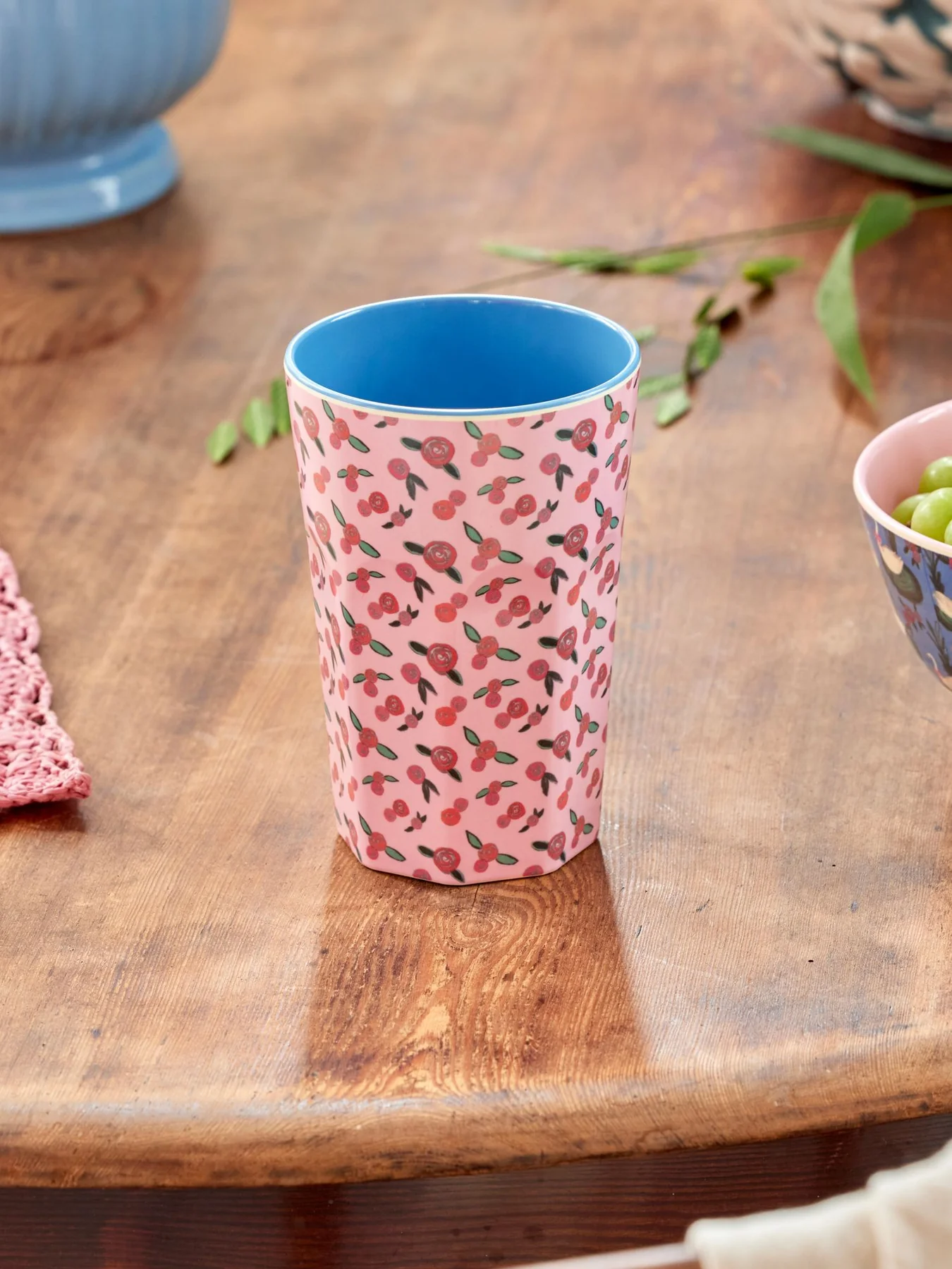 RICE Hoch Tall Becher - Pink - A Rose Blumenprint