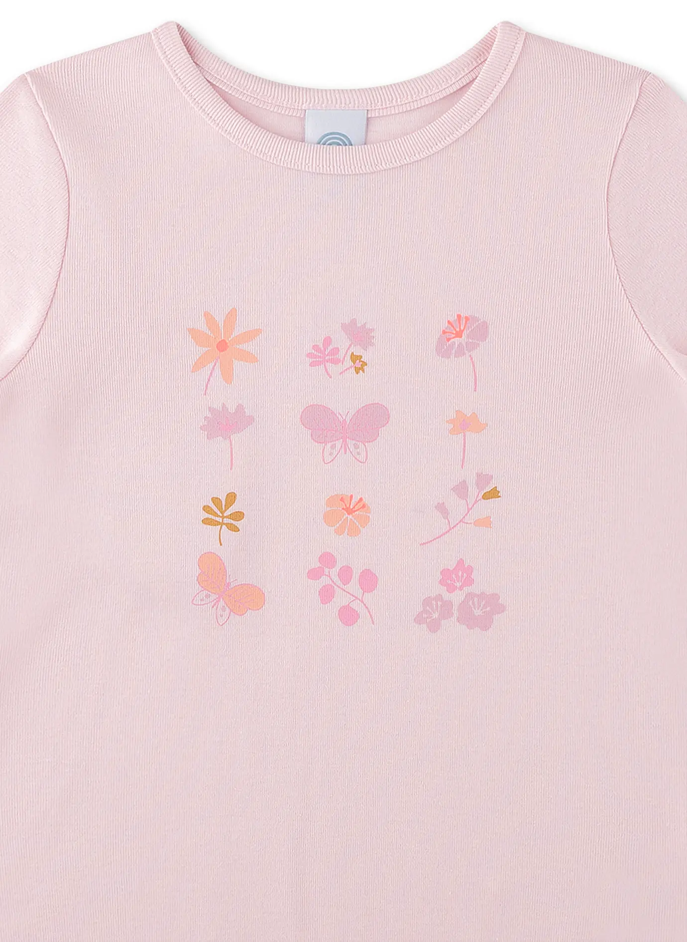 Sanetta Pyjama Mädchen-Schlafanzug kurz rosa mit Blumen 