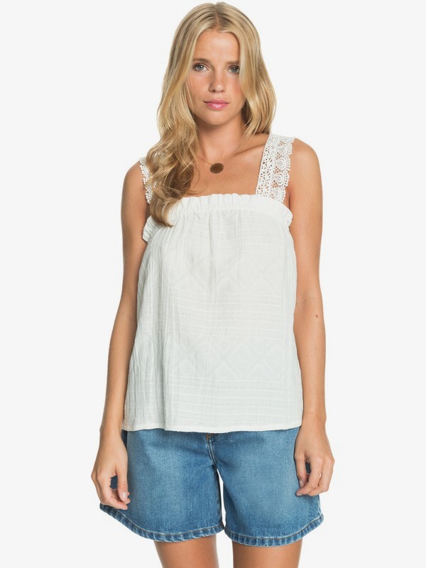 Roxy Riemchen-Top in Weiß - The Love Party - SALE