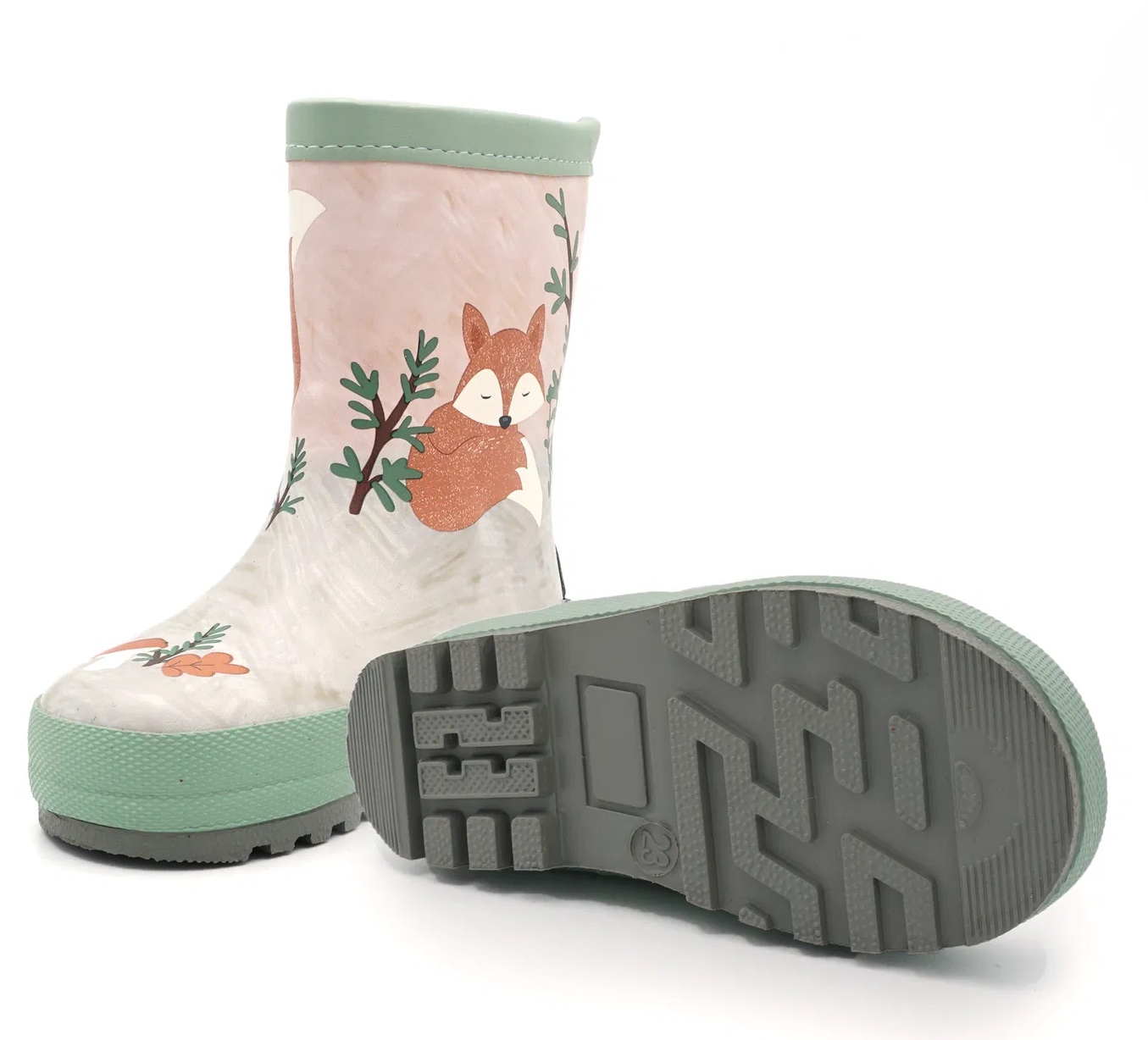 Maximo Gummistiefel Fuchs in Grün mit Winterfutter + Reflekt 3M Maximo Gummistiefel Fuchs in Grün mit Winterfutter + Reflekt 3M