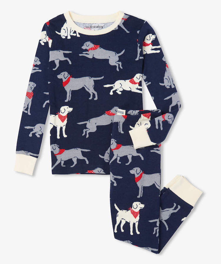 Little Blue House Langarm Pyjama - Navy Bandana Labs - Labrador Hunde