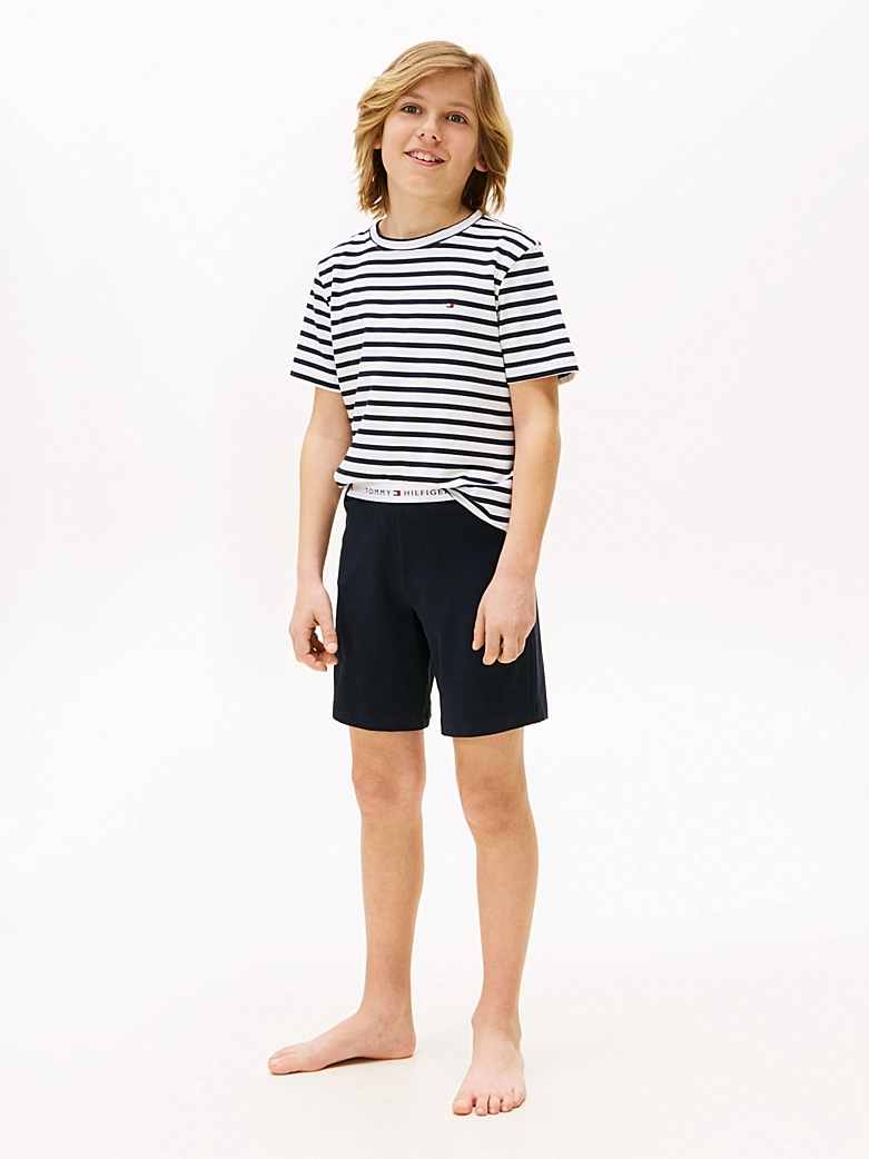 Tommy Hilfiger Signature Regular Fit Pyjama-Set Brenton Navy Weiß Gestreift