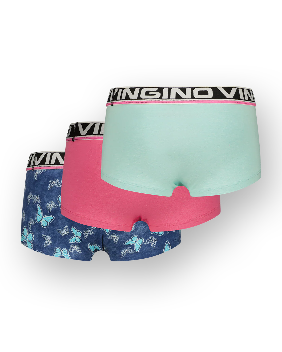 Vingino Hipster Mädchen Unterwäsche BUTTERFLY 3er Set - Neon Pink Mint/Pink/Schmetterlinge