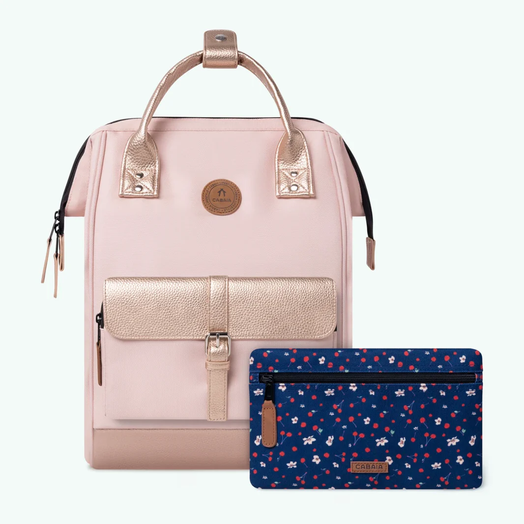 Cabaia Rucksack QUERETARO Small mit Laptop-Fach - Zartrosa & Gold Metallic