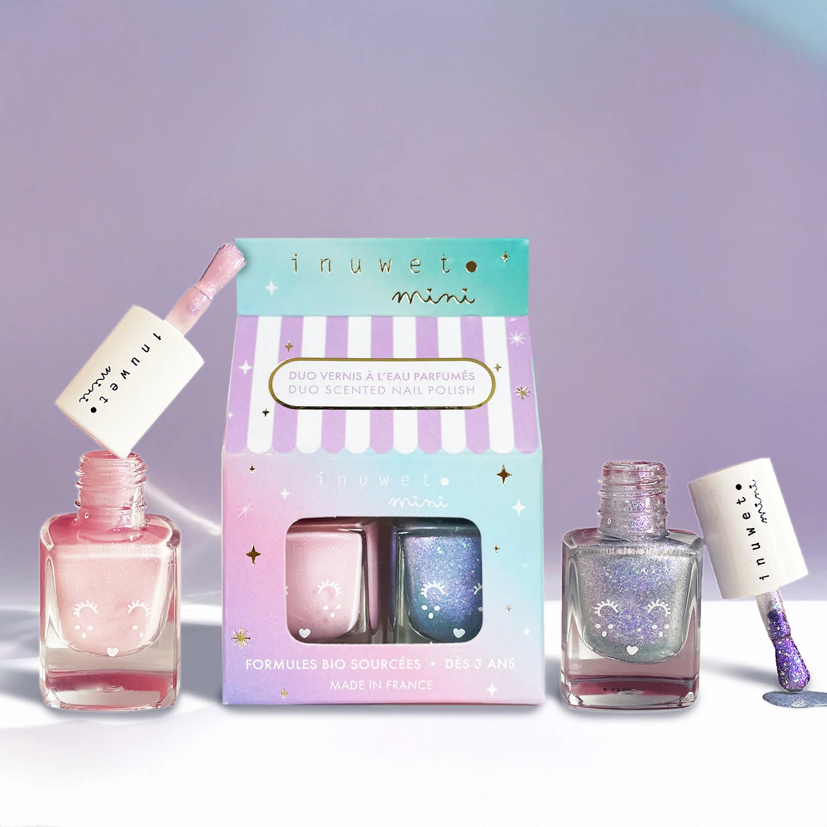 inuwet Aqualand Kinder Nagellack-Duo-Set - Rosa & Blau