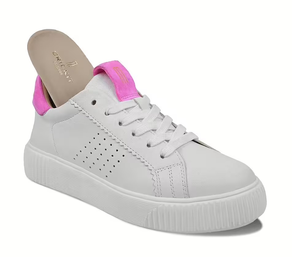 Crickit Sneaker ORMA in Weiß mit Neon Pink Wildleder - SALE
