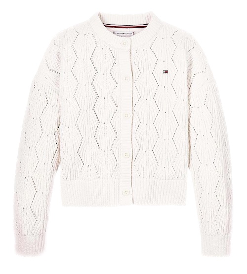 Tommy Hilfiger Chenille Cardigan Strickjacke in weiß - SALE Tommy Hilfiger Chenille Cardigan Strickjacke in weiß - SALE