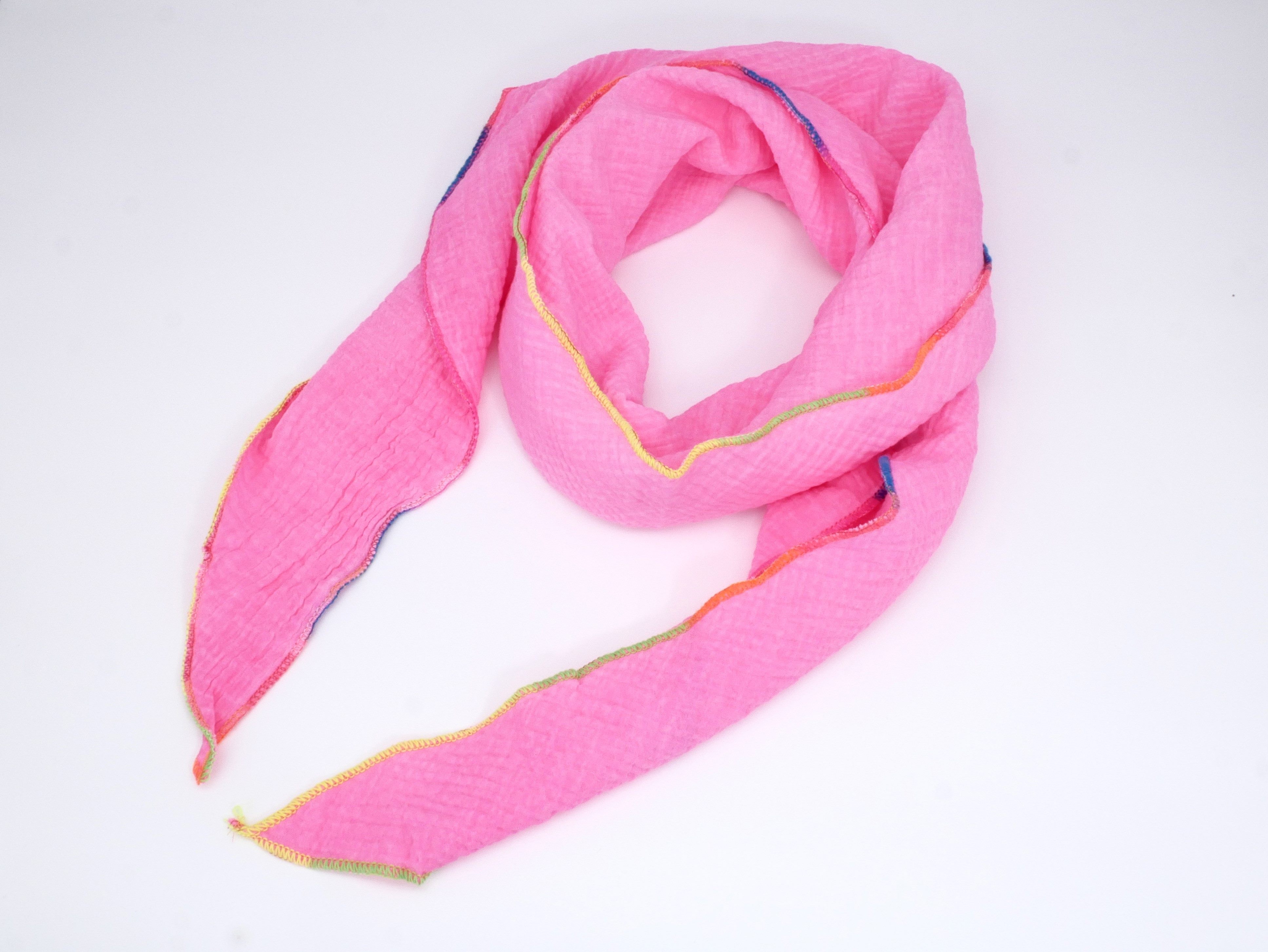 KisMe Musselin Tuch in Hot Pink - Bunt Gekettet 